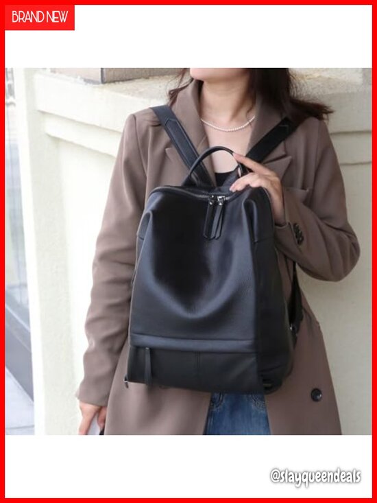 Genuine Leather Backpack Purse Women Laptop Bag Daypack Daypack Backpack main image 5